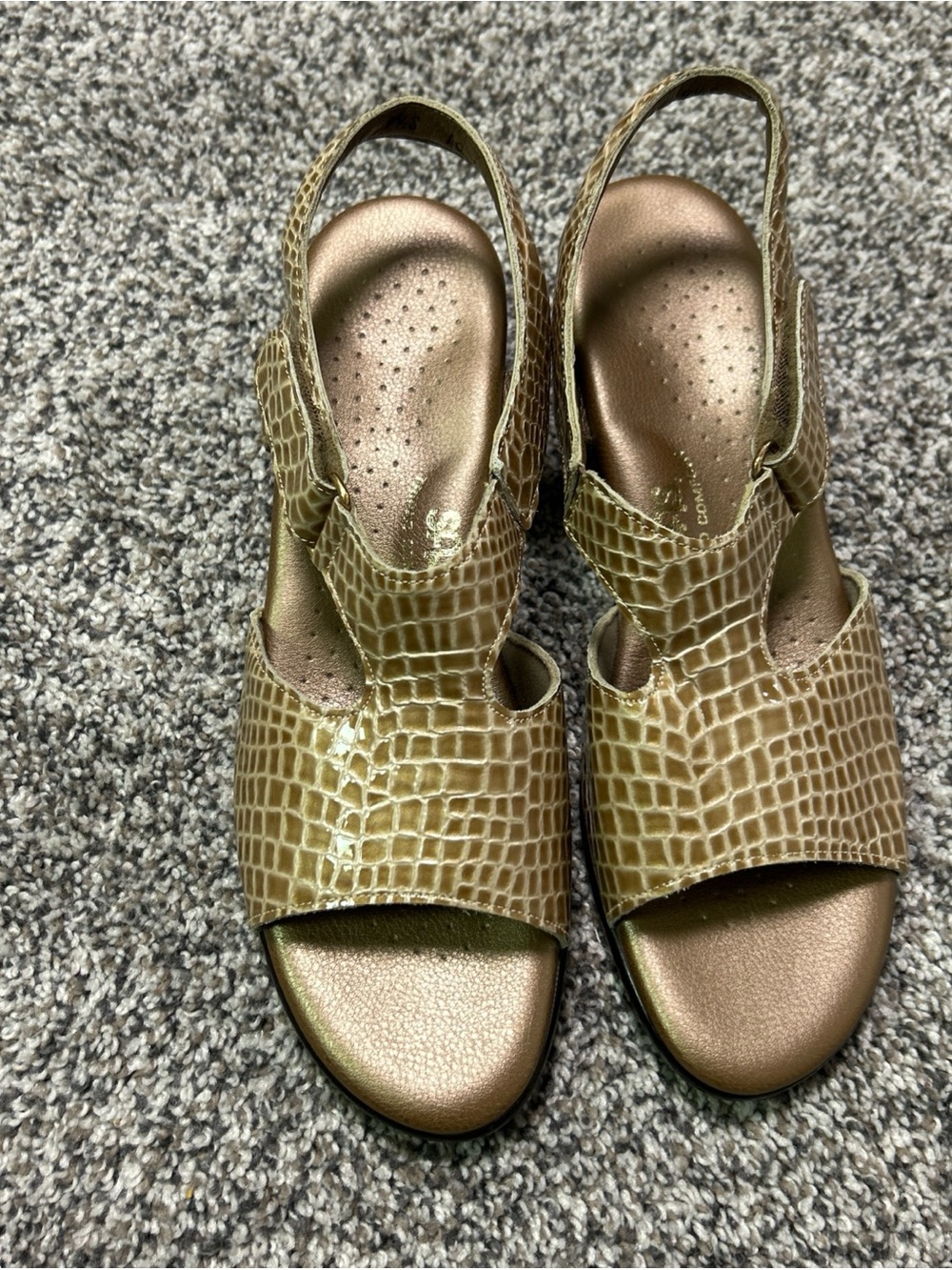 SAS Sandals Womens Size 9.5 Brown Leather Suntimer Slingback Strappy Made in USA